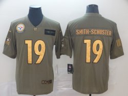 Pittsburgh Steelers #19 JuJu Smith-Schuster green gold Nike Camo 2019 Salute to Service Limited Jersey