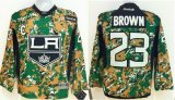 Los Angeles Kings 23 Dustin Brown kids green camo nhl jersey