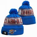 2024 Oklahoma thunder blue white orange NBA Sports Cuffed Knit Hats