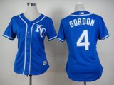 women kansas city royals Alex Gordon 4# blue mlb jersey