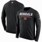 Men's Cincinnati Bengals Nike Black Sideline Legend Staff Performance Long Sleeve T-Shirt