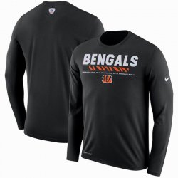 Men\'s Cincinnati Bengals Nike Black Sideline Legend Staff Performance Long Sleeve T-Shirt