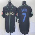 2023 World Cup Mexico #7 Julio Urias black majestic baseball jerseys 148