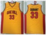 Oakhill school #35 Kevin Durant yellow ncaa basketball jersey