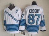 2015 Pittsburgh Penguins #87 Crosby White blue hockey Jersey C patch