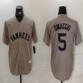 Nike New York Yankees #5 Joe DiMaggio gray throwback baseball jerseys