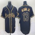 Nike Atlanta Braves #13 Ronald Acuna Jr. dark gold majestic baseball jersey 01