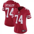 Women 49ers #74 Joe Staley nike red Color Rush Limited Jersey