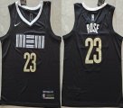 Nike Memphis Grizzlies #23 Derrick Rose black nba basketball jerseys city version -XD