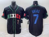 2023 World Cup Mexico #7 Julio Urias black majestic baseball jerseys 85