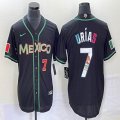 2023 World Cup Mexico #7 Julio Urias black majestic baseball jerseys 187