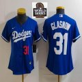 Women Nike Los Angeles Dodgers #31 Tyler Glasnow blue MLB baseball Jersey-Joint name-BD 01