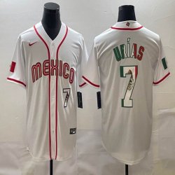 2023 World Cup Mexico #7 Julio Urias white green red majestic baseball jerseys 05