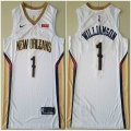 Nike New Orleans Pelicans #1 Zion Williamson white NBA basketball jerseys-TY