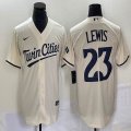 Nike Minnesota Twins #23 Royce Lewis beige majestic baseball jerseys-BD