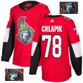 Custom Adidas Ottawa Senators #78 Chlapik Red hockey jersey