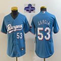 2023 Champions Youth Nike Texas Rangers #53 Adolis Garcia skyblue majestic baseball jerseys-BD 01