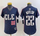 Youth Nike Cleveland Indians #22 Josh Naylor blue majestic baseball jersey -BD 02