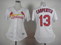 Women St Louis Cardinals #13 Matt Carpenter white mlb jerseys