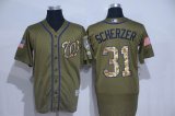 Washington Nationals #31 Max Scherzer Green Salute to Service Stitched MLB Jersey