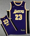 Nike Los Angeles Lakers 23 LeBron James purple basketball jersey with KB patch-XD