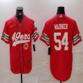 Nike San Francisco 49ers #54 Fred Warner red baseball jerseys Joint name-BD 01