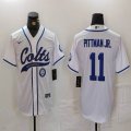 Nike Indianapolis Colts #11 Michael Pittman Jr.white baseball jerseys Joint name-BD 01