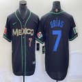 2023 World Cup Mexico #7 Julio Urias black majestic baseball jerseys 141