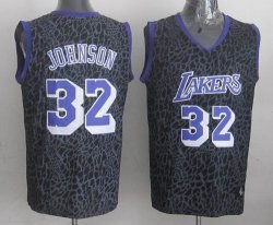 Los Angeles Lakers 32 JOHNSON black Leopard color NBA Jerseys