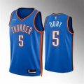 Oklahoma City Thunder #5 Luguentz-Dort blue nba jerseys Hot-press font