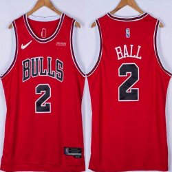 Nike Chicago Bulls #2 Lonzo Ball red nba basketball jerseys city blue 75th-XD 01