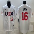 2023 World Cup #16 Will Smith white USA majestic baseball jerseys 06