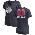 Women's Chicago Blackhawks Fanatics Branded Navy Personalized Name and Number Banner Wave V-Neck T-Shirt