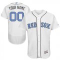 Custom Boston Red Sox white Flexbase Authentic Collection Jersey