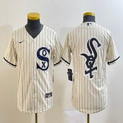 Youth Nike Chicago White Sox blank beige majestic baseball jersey big logo