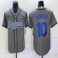 Nike Los Angeles Dodgers #10 Justin Turner Hemp grey majestic baseball jerseys Joint name -BD