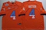 Clemson Tigers DeShaun Watson 4 usa flag College Football Limited Jersey - Orange