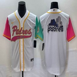 Nike San Diego Padres blank white red majestic baseball jerseys city version 02