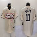 Nike New York Yankees #11 Anthony Volpe beige majestic baseball Jersey Joint name 01