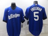 Los Angeles Dodgers #5 Freddie Freeman blue Fashion majestic baseball Jerseys-BD 01