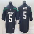 Nike New York Jets #5 Mike White black Color Rush Limited Jersey-BD