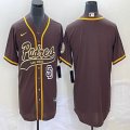 Nike San Diego Padres blank brown majestic baseball jersey Joint name -BD 01