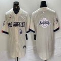 Nike Los Angeles Dodgers blank beige fashion MLB Baseball jerseys -BD 09