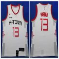 Nike Houston Rockets #13 James Harden white nba Basketball jerseys city version -HL