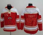 Anaheim Angels #27 Mike Trout red baseball Hooded Sweatshirt