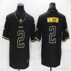 Nike New Orleans Saints #2 Jameis Winston throwback black Salute To Service Limited Jersey-BD