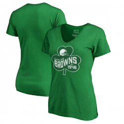 Cleveland Browns Pro Line by Fanatics Branded Women\'s Plus Sizes St. Patrick\'s Day Paddy\'s Pride T-Shirt - Kelly Green