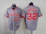 MLB Cincinnati Reds 32# BRUCE grey throwback jerseys