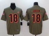 Nike Cincinnati Bengals A.J. Green #18 green USA flag Color Rush Limited Jersey