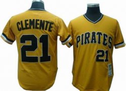 Pittsburgh Pirates 21# Roberto Clemente yellow Throwbac jerseys